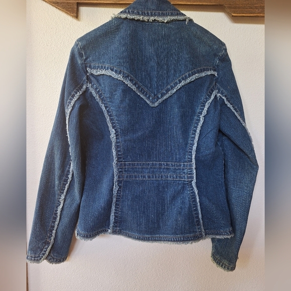 Y2K Vintage Kikit Jeans Denim Embroidered Blazer. Womens size S - Picture 5 of 5